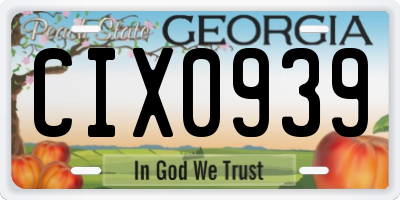 GA license plate CIX0939
