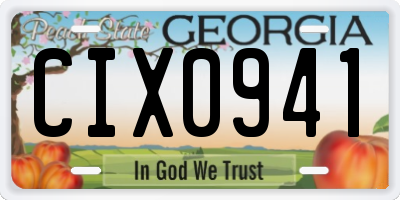 GA license plate CIX0941