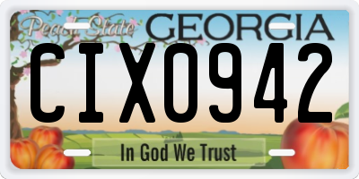 GA license plate CIX0942