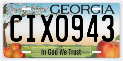 GA license plate CIX0943