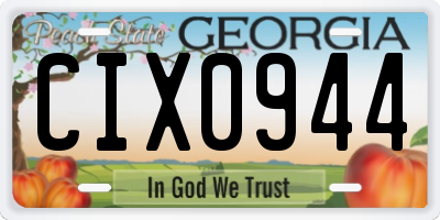 GA license plate CIX0944