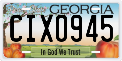 GA license plate CIX0945