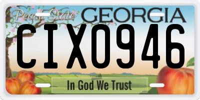 GA license plate CIX0946