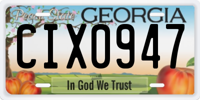 GA license plate CIX0947
