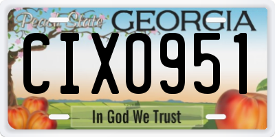 GA license plate CIX0951