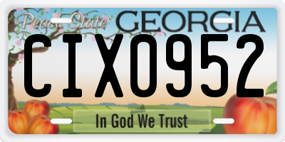 GA license plate CIX0952