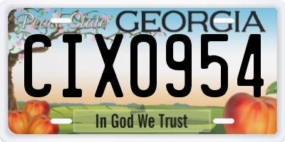 GA license plate CIX0954
