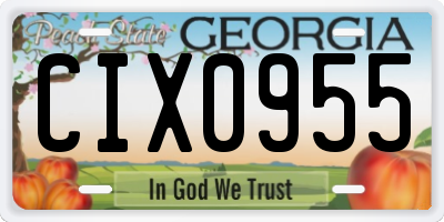 GA license plate CIX0955