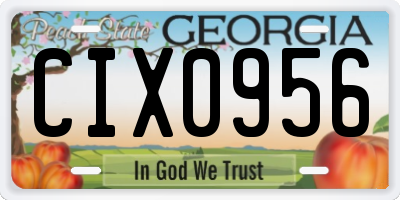 GA license plate CIX0956