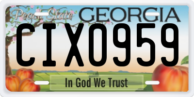 GA license plate CIX0959