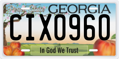 GA license plate CIX0960