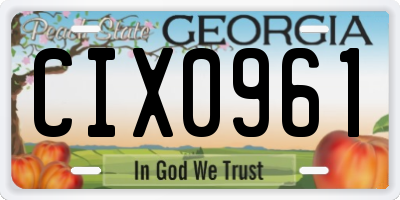 GA license plate CIX0961
