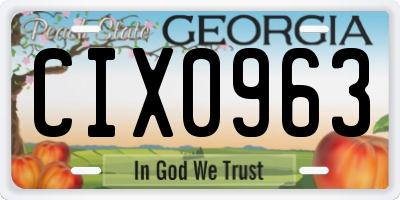 GA license plate CIX0963
