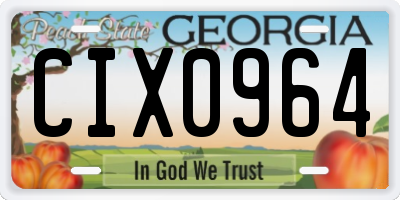 GA license plate CIX0964