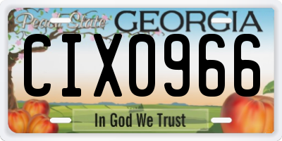 GA license plate CIX0966