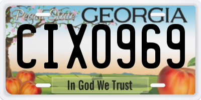 GA license plate CIX0969