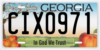 GA license plate CIX0971