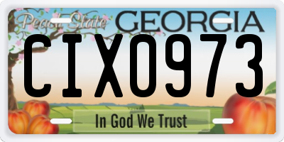 GA license plate CIX0973