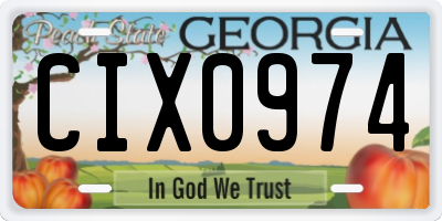 GA license plate CIX0974