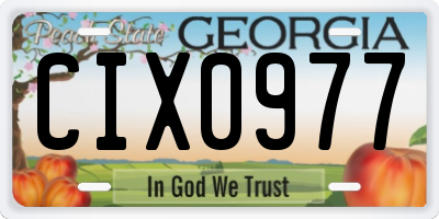 GA license plate CIX0977