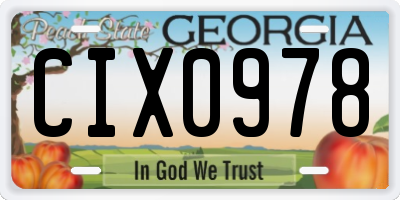 GA license plate CIX0978
