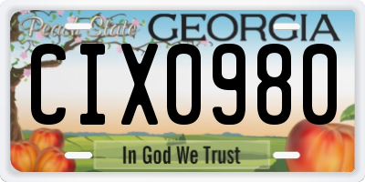 GA license plate CIX0980