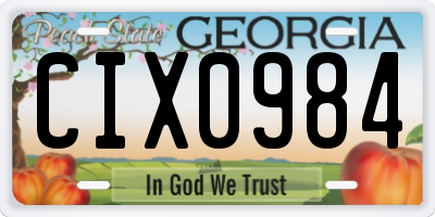 GA license plate CIX0984
