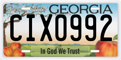 GA license plate CIX0992