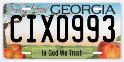 GA license plate CIX0993
