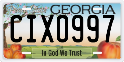 GA license plate CIX0997