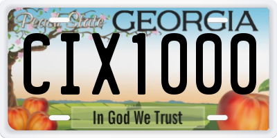 GA license plate CIX1000