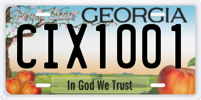GA license plate CIX1001