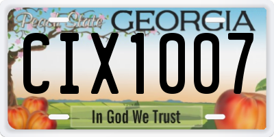 GA license plate CIX1007