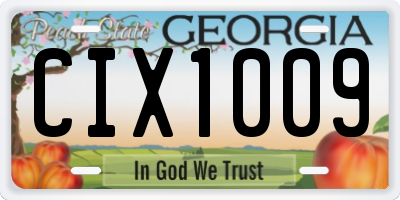 GA license plate CIX1009