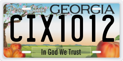 GA license plate CIX1012
