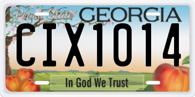 GA license plate CIX1014