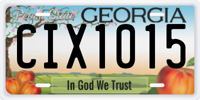 GA license plate CIX1015