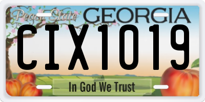 GA license plate CIX1019