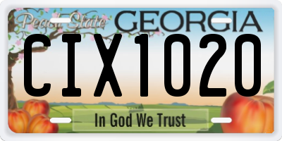 GA license plate CIX1020