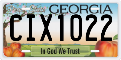 GA license plate CIX1022