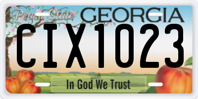 GA license plate CIX1023