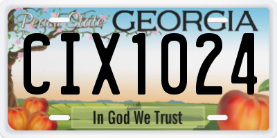 GA license plate CIX1024