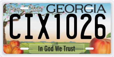 GA license plate CIX1026