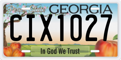 GA license plate CIX1027