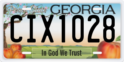 GA license plate CIX1028