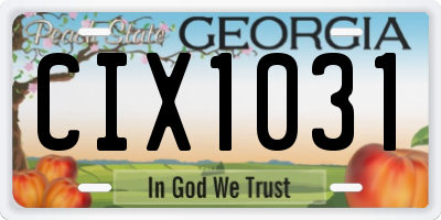 GA license plate CIX1031
