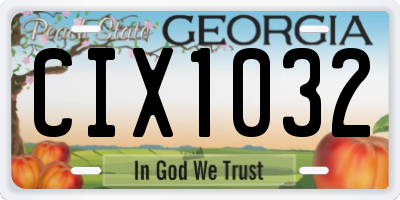 GA license plate CIX1032