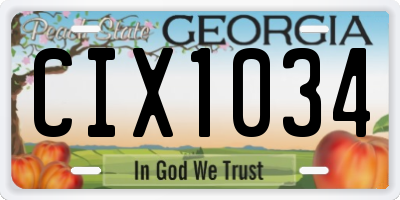GA license plate CIX1034