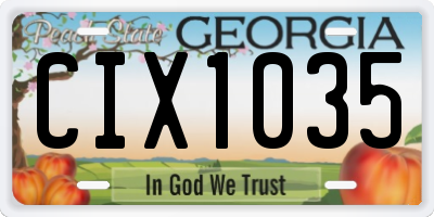 GA license plate CIX1035