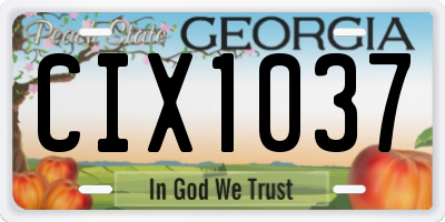 GA license plate CIX1037
